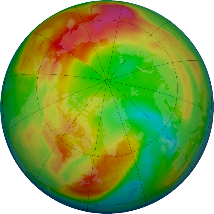 Arctic ozone map for 12 January 1982